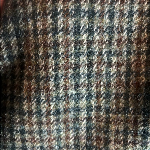 Vintage Houndstooth Blazer with Green Suede Collar - Picture 3 of 6